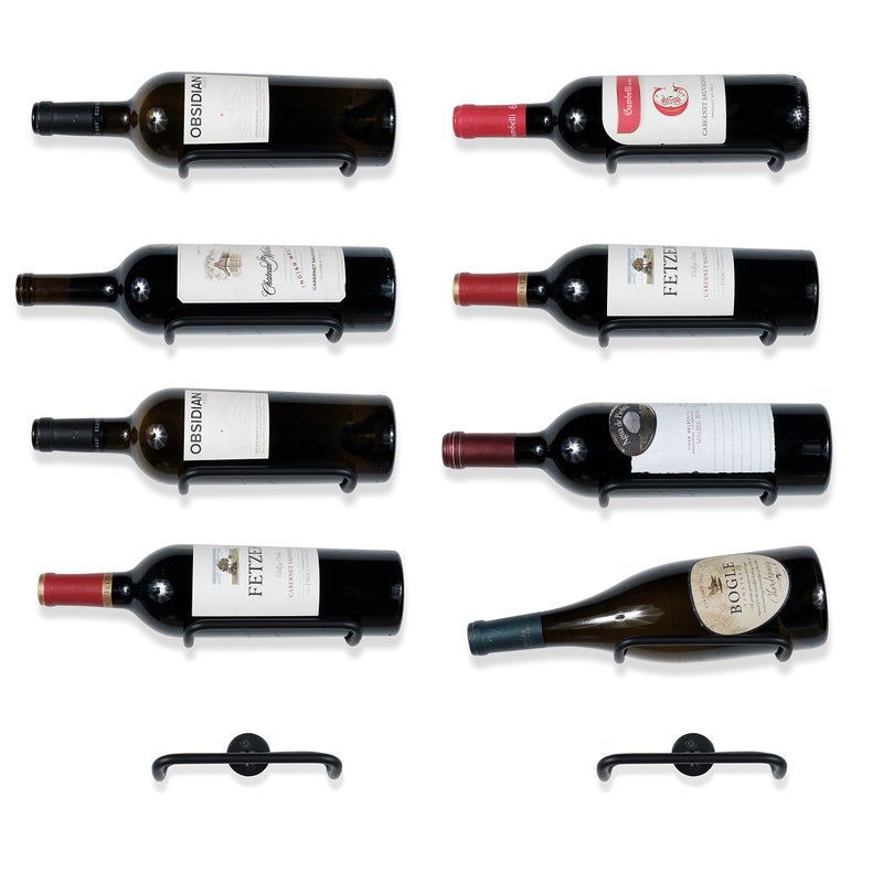 Rustic State Wall Mount Custom Hook Design Iron Wine Bottle Holder Rack Shelf Display for All Adult Beverages Liquor - Home, Kitchen, Dining Room Bar DÃ©cor - Set of 10 - Black - Image 3